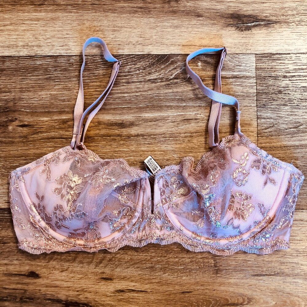 Lace Underwire Bra - Blush Pink